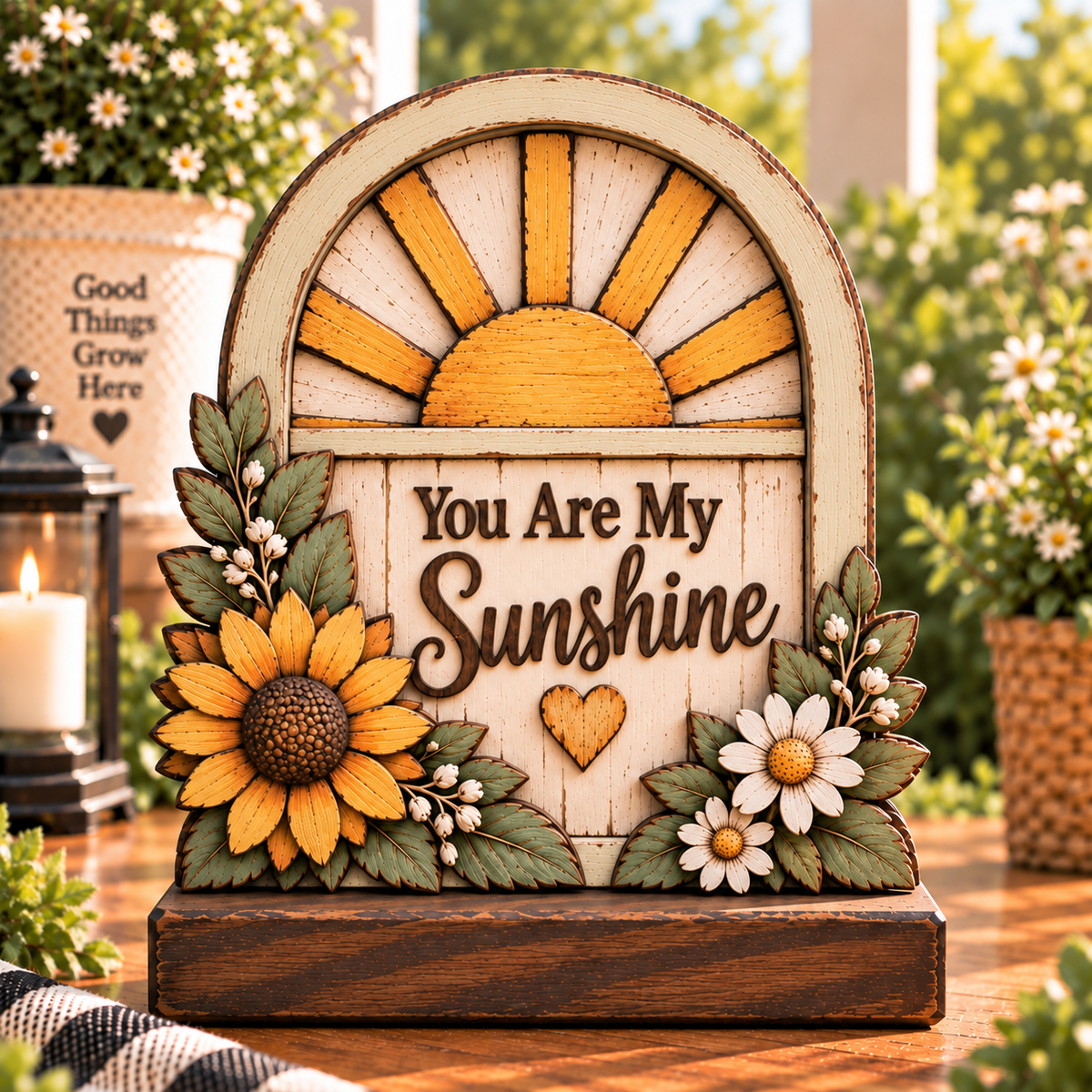 You Are My Sunshine garden wood decor