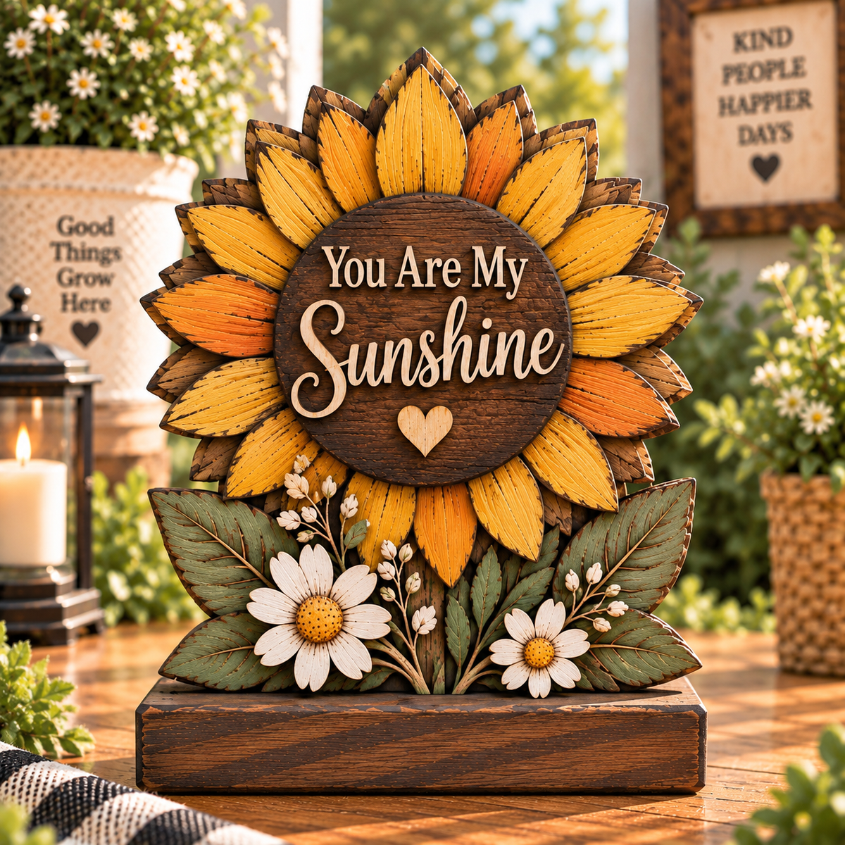 You Are My Sunshine Sunflower garden wood decor