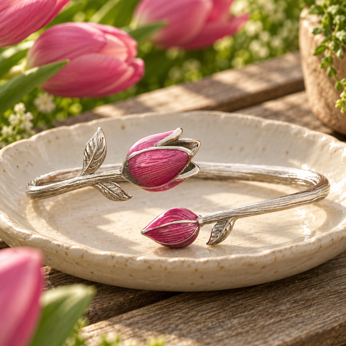 Pink Tulip Wrap Cuff