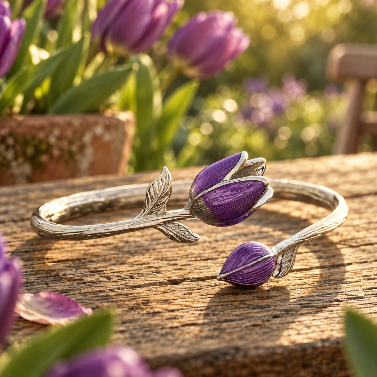 Purple Tulip Wrap Cuff