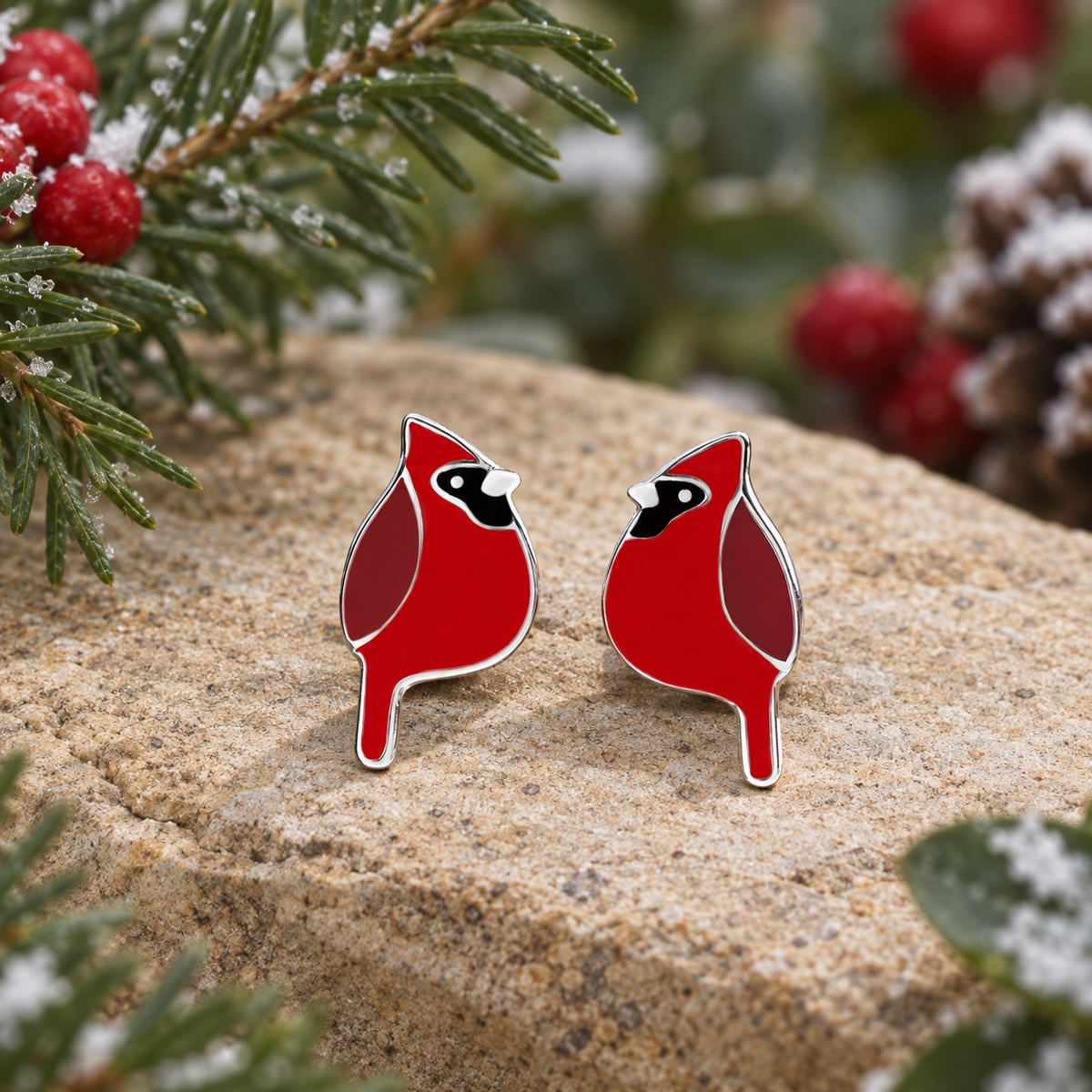 Red Cardinal Studs