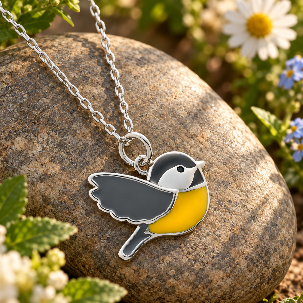 Yellow Chickadee Necklace