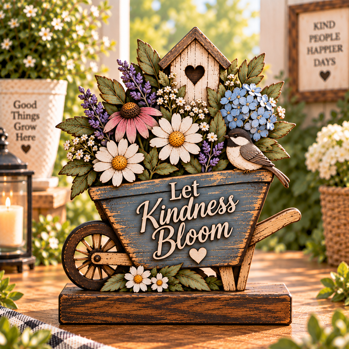 Let Kindness Bloom garden wood decor