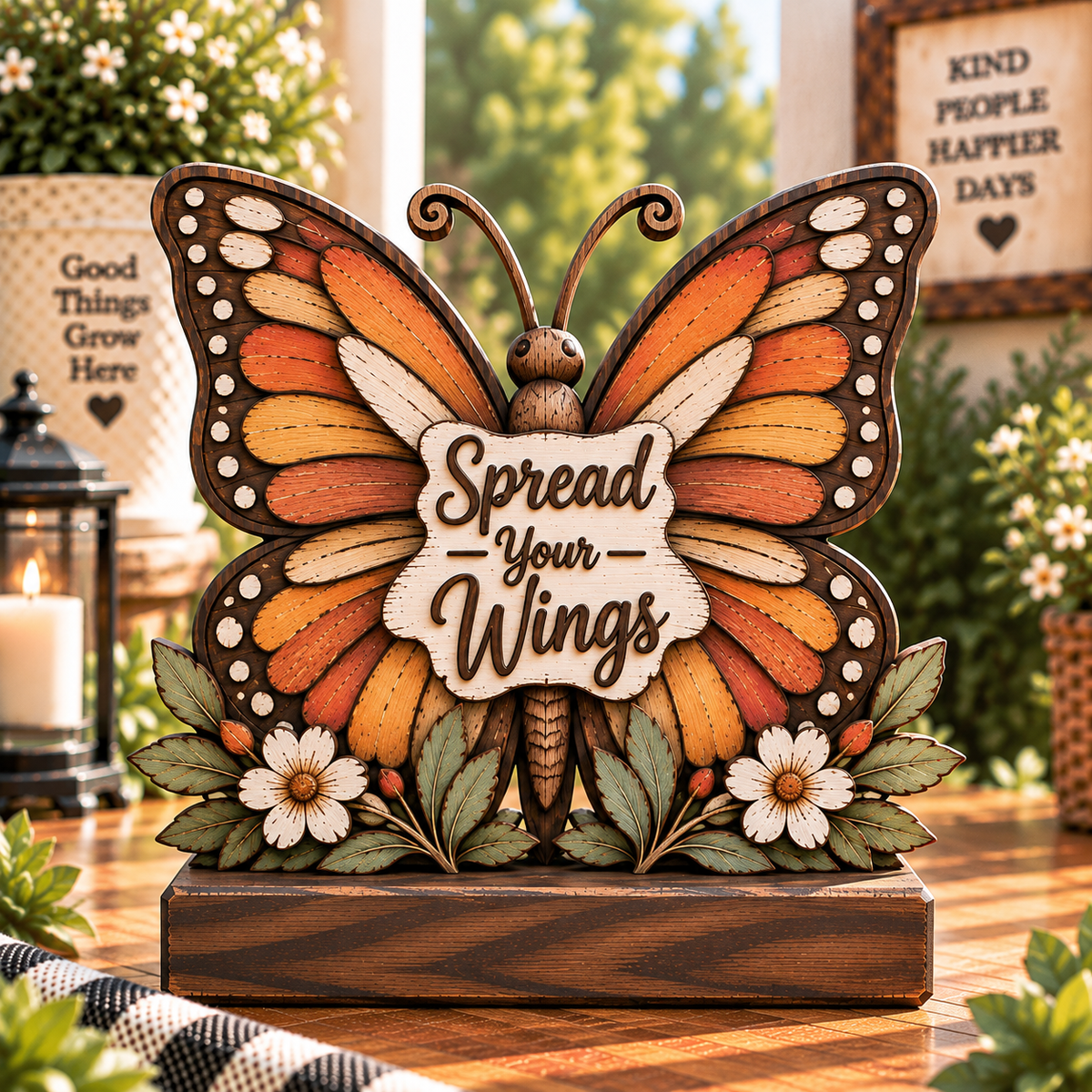Spread Your Wings garden wood decor