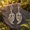 Antiqued Owl Drop Earrings