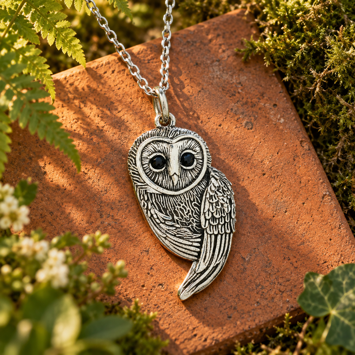 Antiqued Owl Necklace