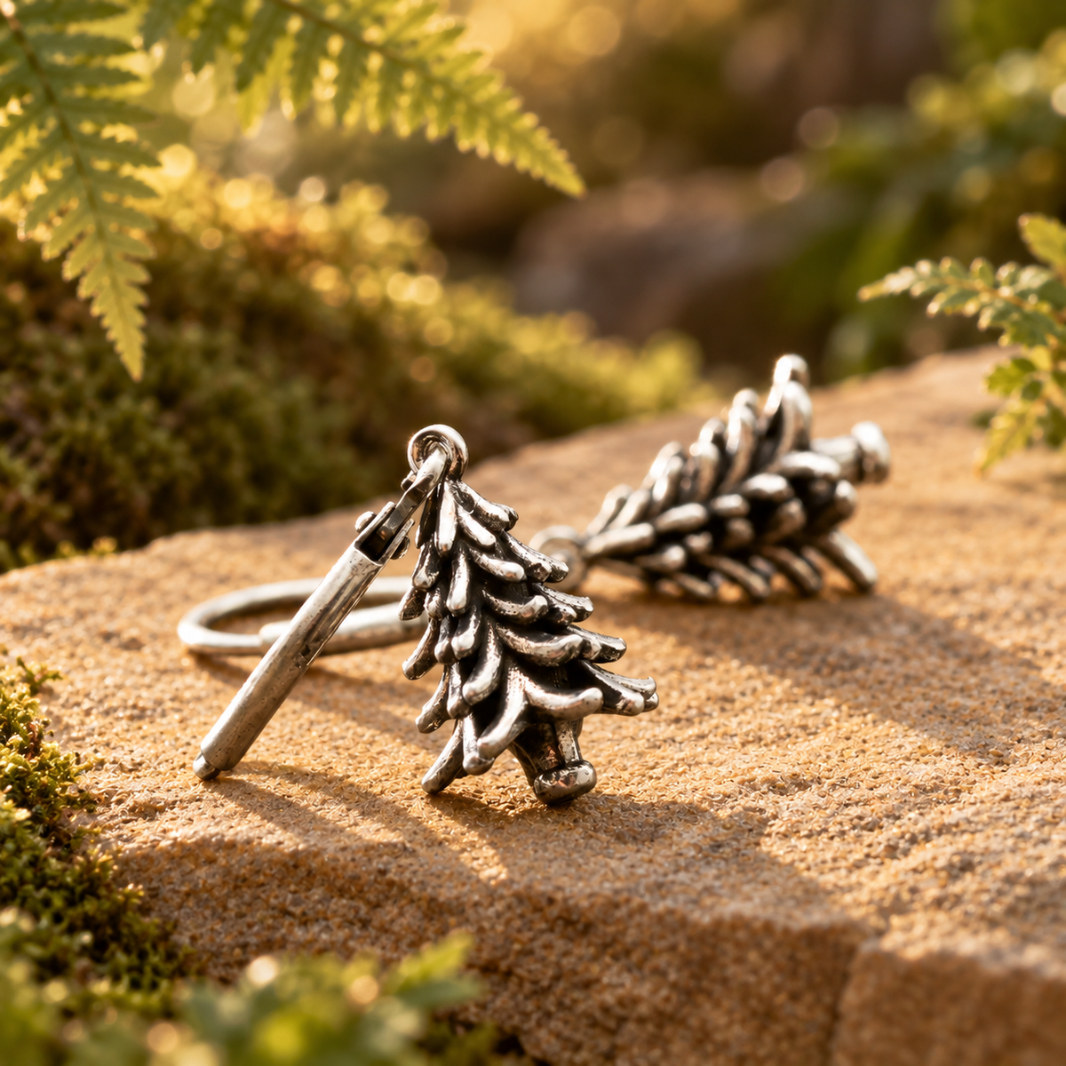 Antiqued Pine Tree Studs