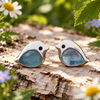 Blue Stone Bird Studs