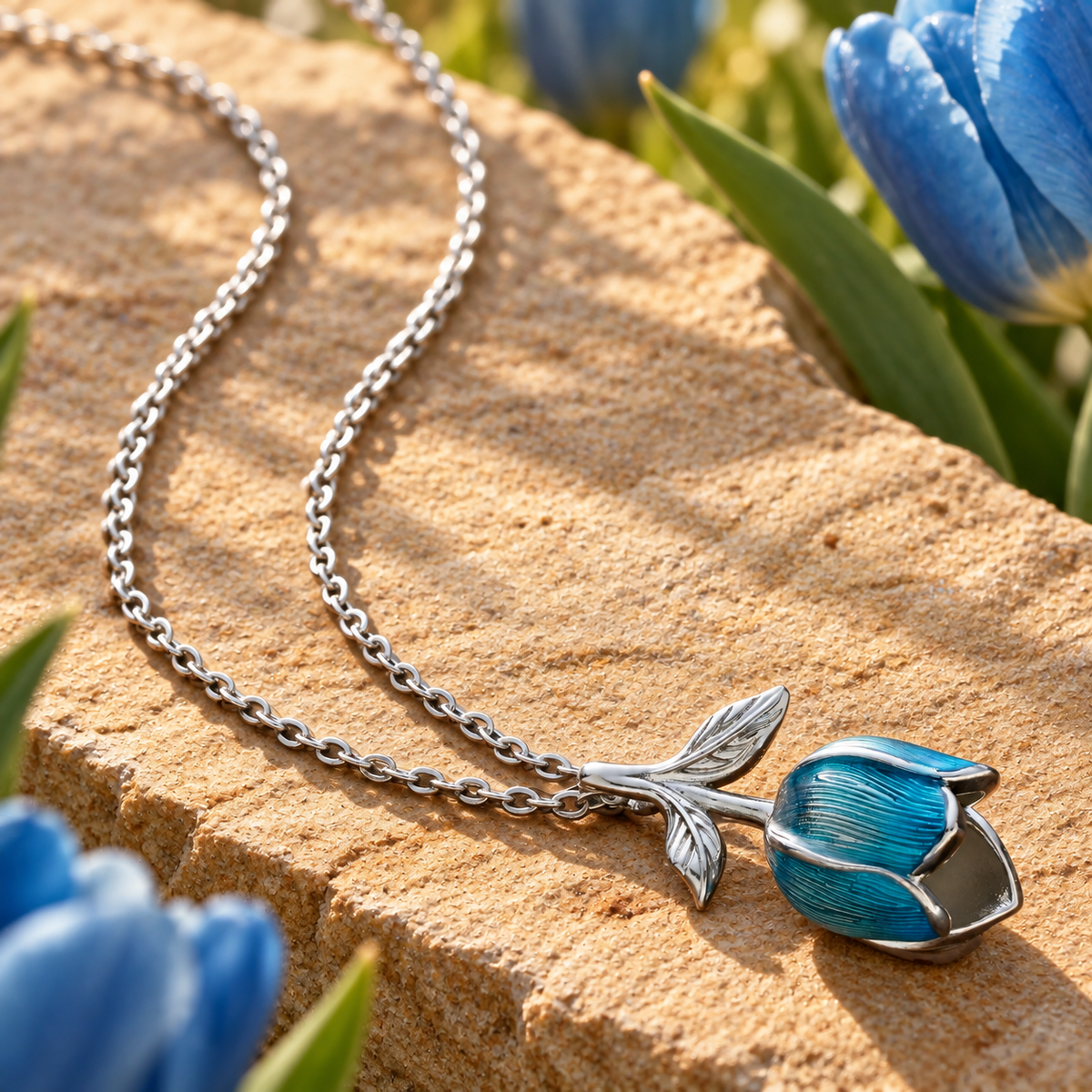 Blue Tulip Necklace