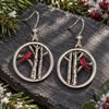Cardinal Birch Circle Earrings