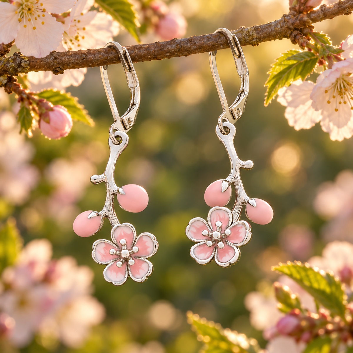 Cherry Blossom Branch Earrings