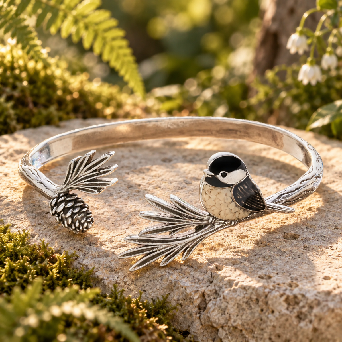 Chickadee Pinecone Cuff