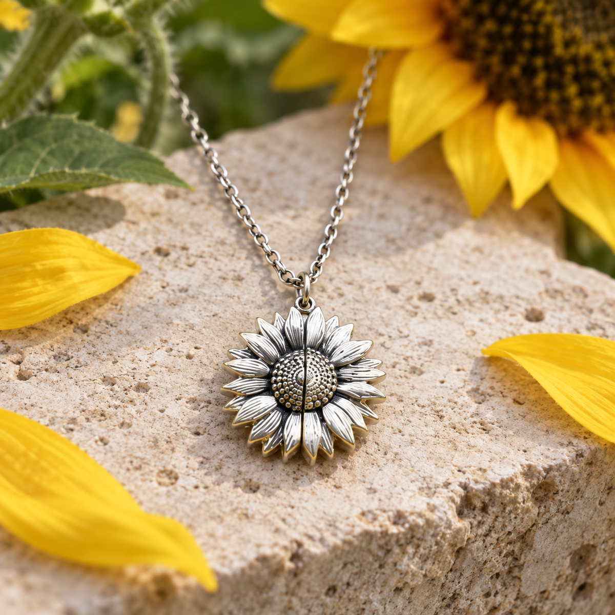 Closed Sunflower Locket