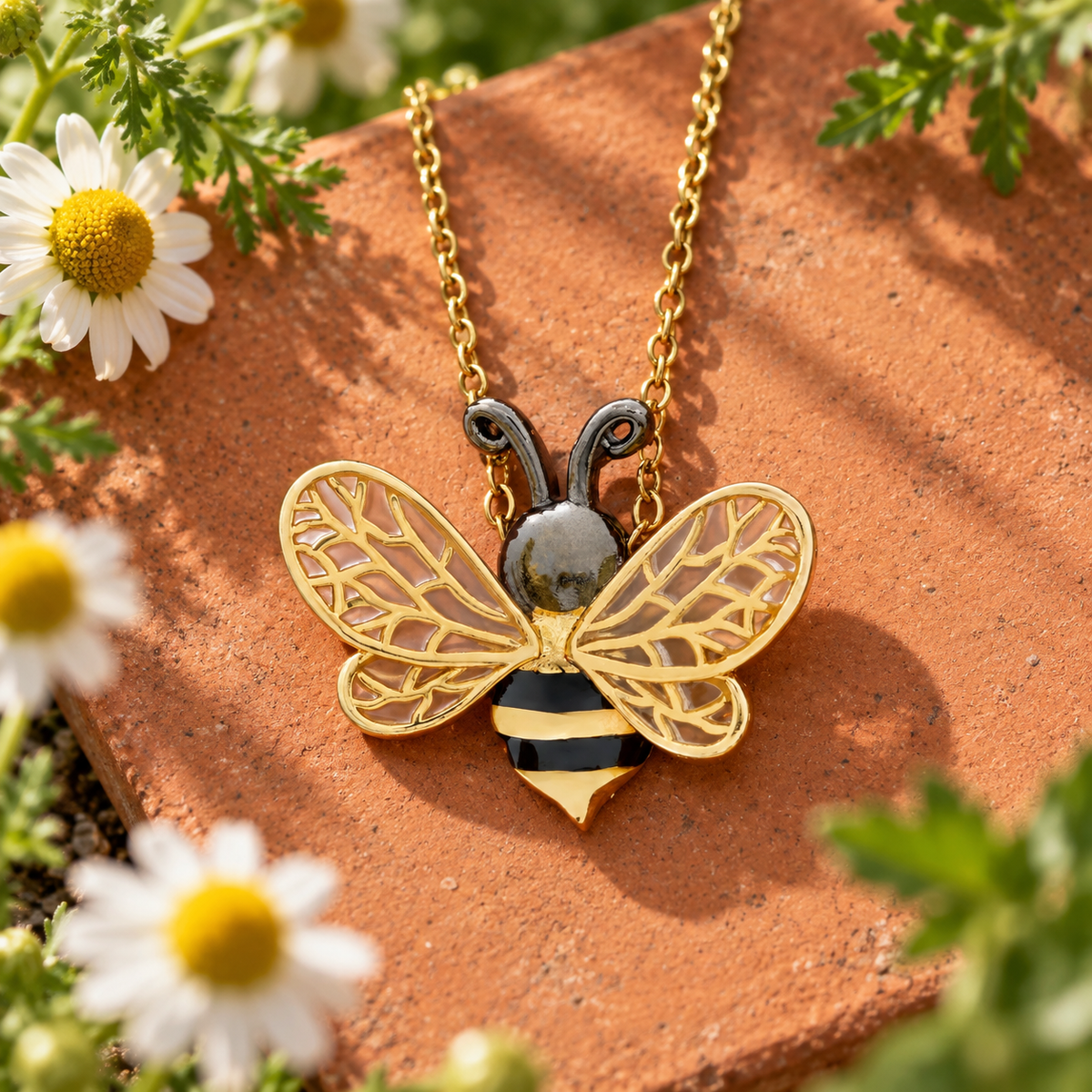 Filigree Wing Bee Necklace