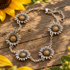 Five Sunflower Link Bracelet
