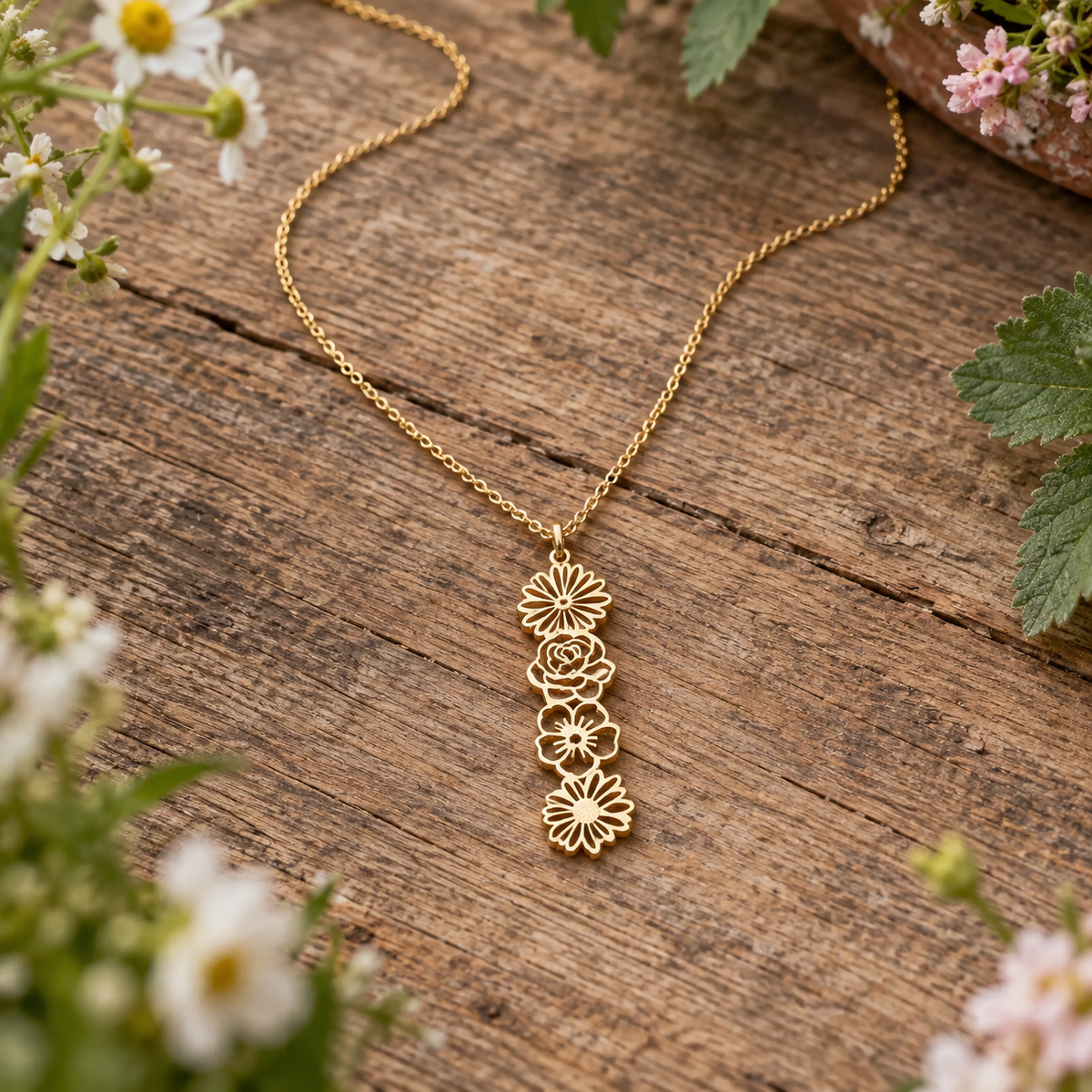 Gold Filigree Floral Necklace