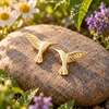 Gold Hummingbird Studs