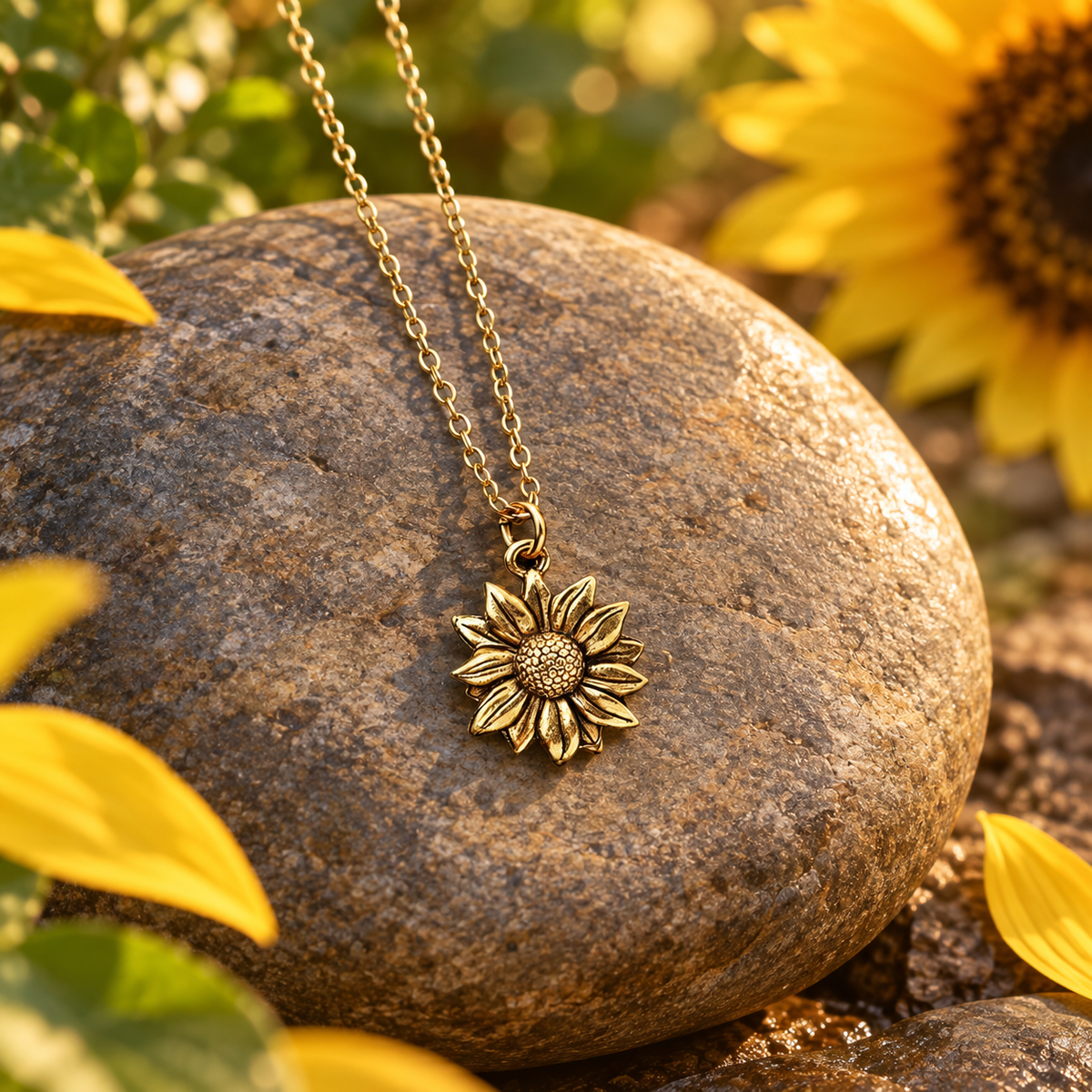 Gold Sunflower Necklace
