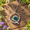 Green Circle Branch Necklace