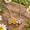 Honeycomb And Bee Necklace