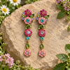 Multicolor Floral Chandelier Earrings
