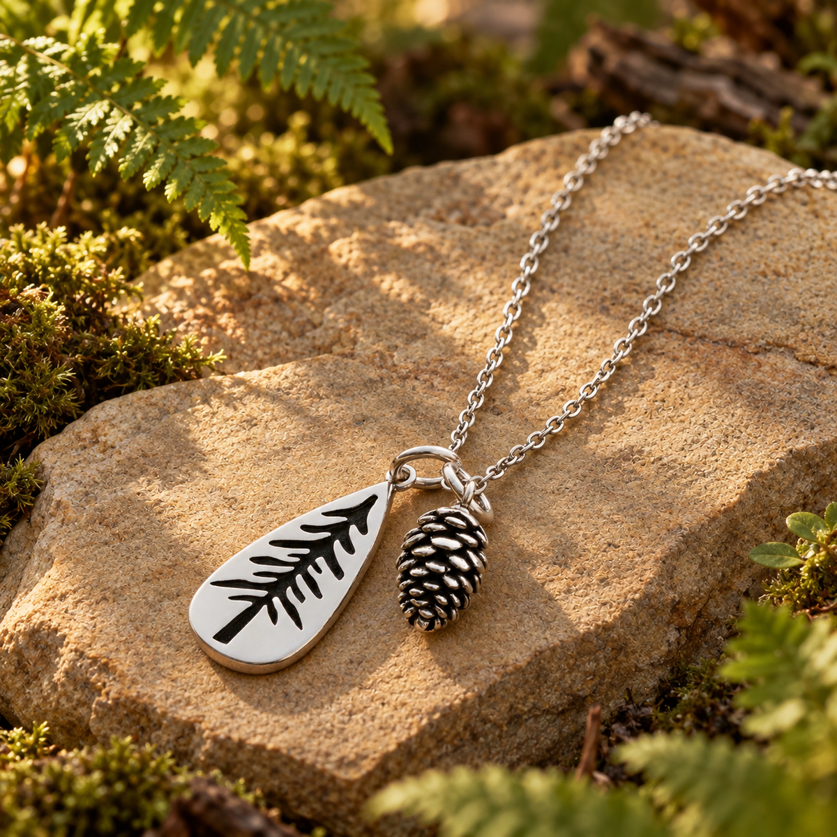 Tree And Pinecone Necklace