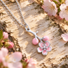 Pink Blossom Branch Necklace