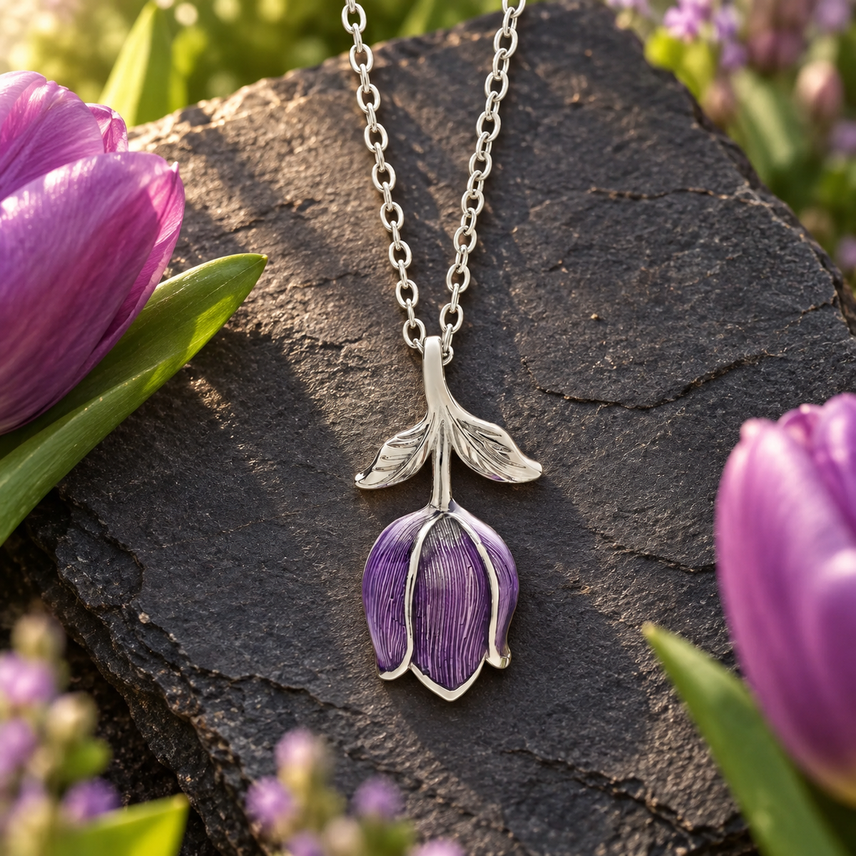Purple Tulip Necklace
