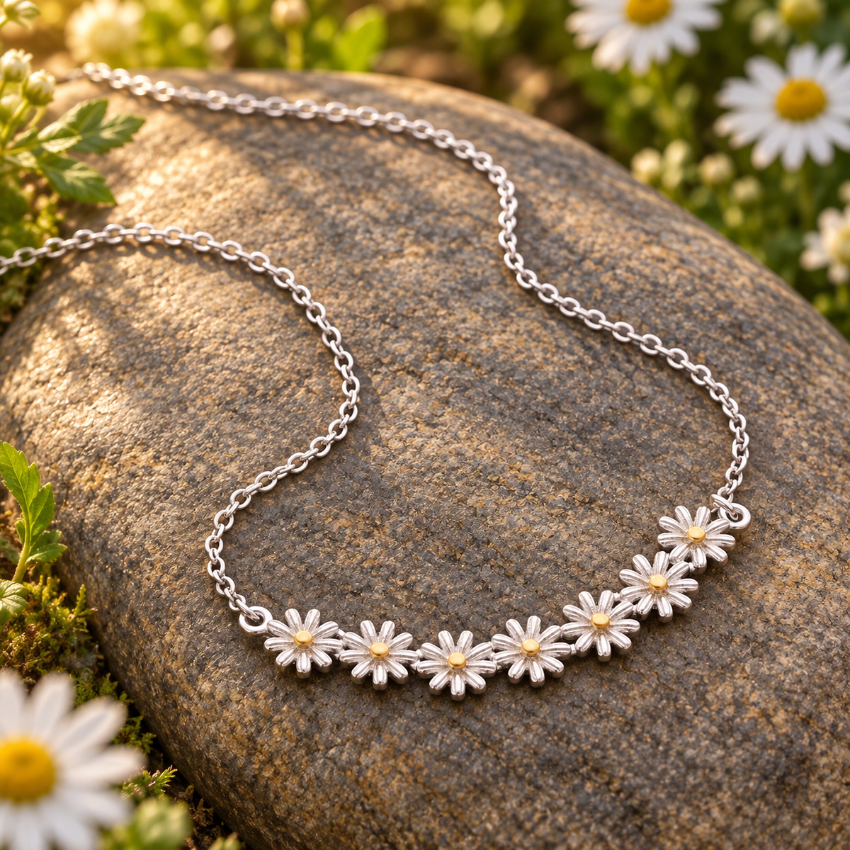 Seven Daisy Chain Necklace