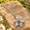 Silver Pointed Flower Necklace