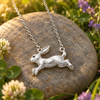 Silver Running Rabbit Necklace
