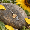 Small Sunflower Stem Necklace