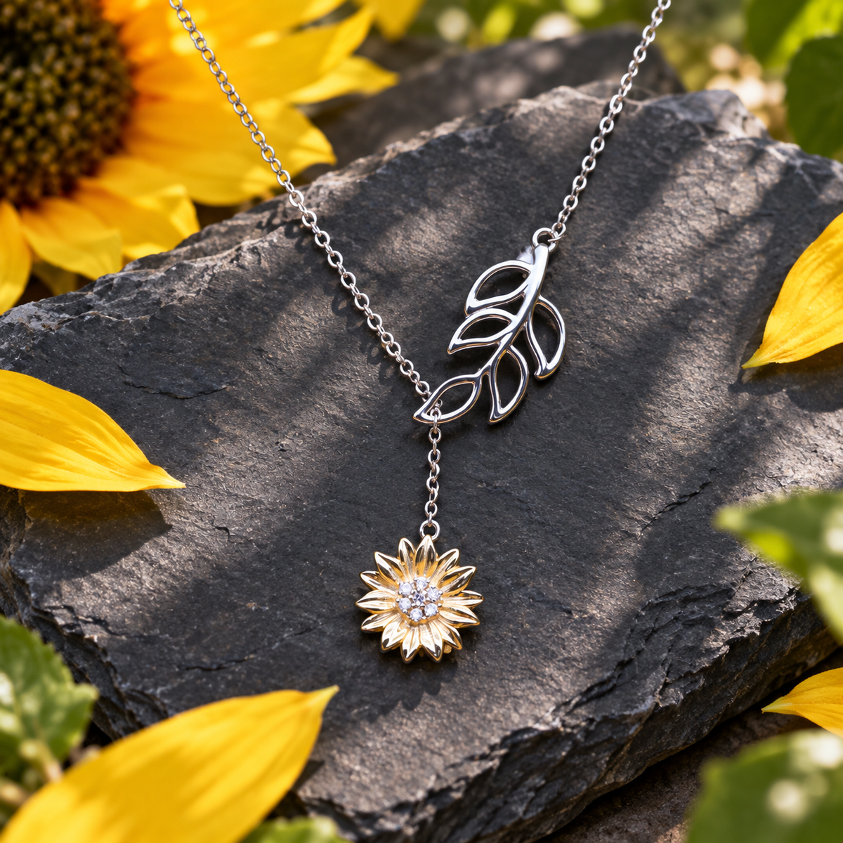Sunflower Leaf Necklace