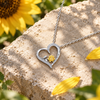 Sunflower Open Heart Necklace
