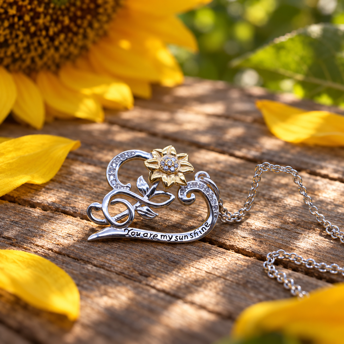 Sunflower Scroll Necklace