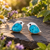 Turquoise Bird Studs