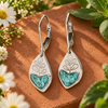 Turquoise Tree Teardrop Earrings