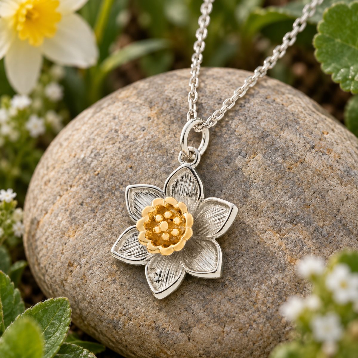 Two-Tone Daffodil Necklace
