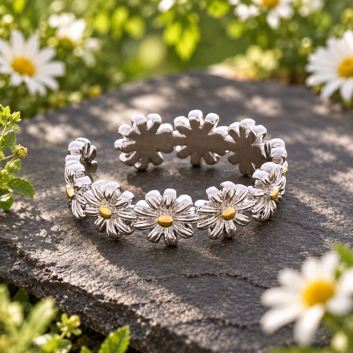 Two-Tone Daisy Cuff