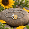 Two-Tone Sunflower Chain Bracelet