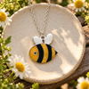 Yellow Bee Enamel Necklace